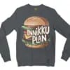 Innikki Plan - Burger Men/Unisex Long Sleeve T-Shirt in Dark Heather Color