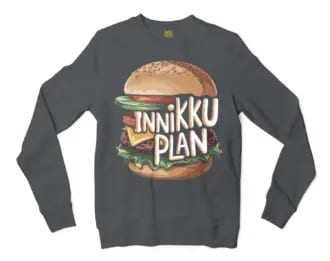 Innikki Plan - Burger Men/Unisex Long Sleeve T-Shirt in Dark Heather Color