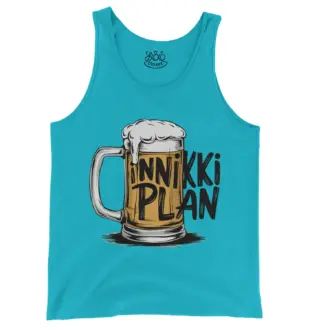 Inniki Plan - Beer Men/Unisex Tank Top in Lagoon Color