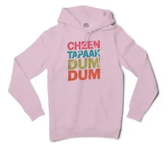 Cheen Tapaak Dum Dum Men/Unisex Hoodie in Light Pink Color