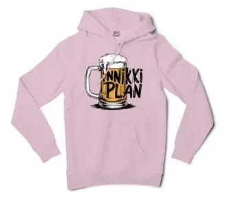 Inniki Plan - Beer Men/Unisex Hoodie in Light Pink Color