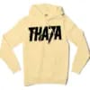 Tha7A Men/Unisex Hoodie in Light Yellow Color