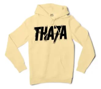 Tha7A Men/Unisex Hoodie in Light Yellow Color