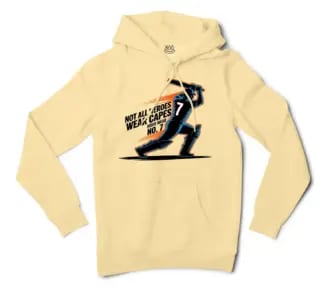 Not All Heroes Wear Capes, Some Wear No. 7 Men/Unisex Hoodie in Light Yellow Color