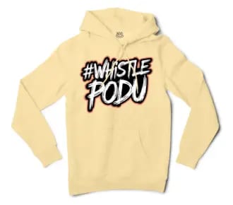 #Whistle Podu Men/Unisex Hoodie in Light Yellow Color