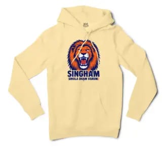 Singham Singla Dham Varum Men/Unisex Hoodie in Light Yellow Color