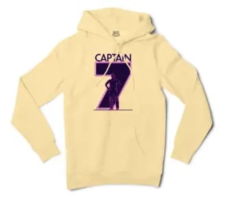 Captain No 7 Men/Unisex Hoodie in Light Yellow Color