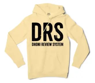 Drs - Dhoni Review System Men/Unisex Hoodie in Light Yellow Color