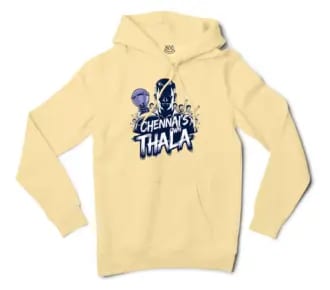 Chennais Own Thala Men/Unisex Hoodie in Light Yellow Color