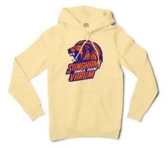 Singham Singla Dham Varum Men/Unisex Hoodie in Light Yellow Color