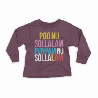 Poo Nu Sollalam Youth Unisex Sweatshirt in Maroon Color