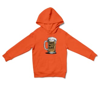 Save Water And Have Sarakku Unisex Youth Hoodie in Orange Color