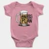 Inniki Plan - Beer Short Sleeve Baby Onesie in Pink Color