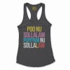 Poo Nu Sollalam Women's Racerback Tank in Solid Black Color