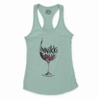 Innikki Plan - Wine Women's Racerback Tank in Solid Mint Color
