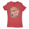 Innikki Plan - Burger Women's T-Shirt in Solid Red Color