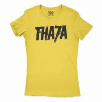Tha7A Women's T-Shirt in Solid Vibrant Yellow Color