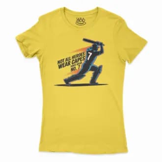 Not All Heroes Wear Capes, Some Wear No. 7 Women's T-Shirt in Solid Vibrant Yellow Color