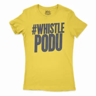 #Whistle Podu Women's T-Shirt in Solid Vibrant Yellow Color
