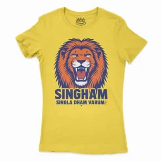 Singham Singla Dham Varum Women's T-Shirt in Solid Vibrant Yellow Color