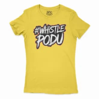 #Whistle Podu Women's T-Shirt in Solid Vibrant Yellow Color