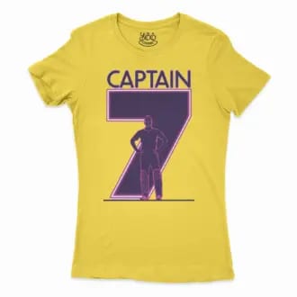 Captain No 7 Women's T-Shirt in Solid Vibrant Yellow Color