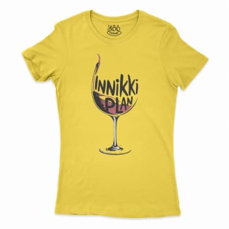Innikki Plan - Wine Women's T-Shirt in Solid Vibrant Yellow Color