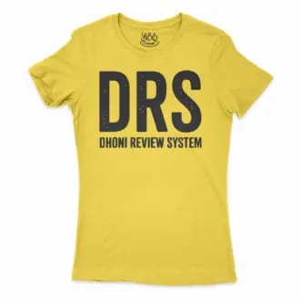 Drs - Dhoni Review System Women's T-Shirt in Solid Vibrant Yellow Color