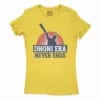 Dhoni Era Never Ends Women's T-Shirt in Solid Vibrant Yellow Color