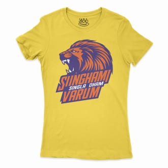 Singham Singla Dham Varum Women's T-Shirt in Solid Vibrant Yellow Color