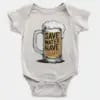 Save Water And Have Sarakku Short Sleeve Baby Onesie in White Color