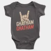 Ghatham Ghatham Short Sleeve Baby Onesie in Charcoal Color