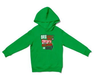Oru Gentleman Ah Paathuthu Kekkara Kelviyaa Da Idhu Unisex Youth Hoodie in Irish Green Color