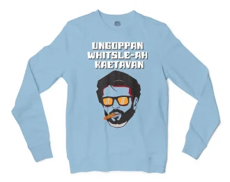 Ungoppan Whistle Ah Kaetavan Men/Unisex Long Sleeve Sweatshirt in Light Blue Color