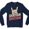 Ghatham Ghatham Men/Unisex Long Sleeve Sweatshirt in Navy Color