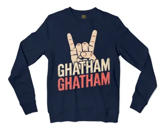 Ghatham Ghatham Men/Unisex Long Sleeve Sweatshirt in Navy Color