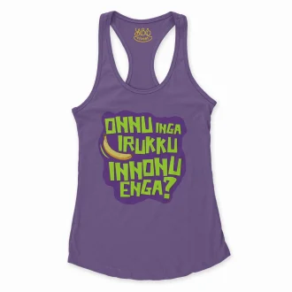 Onnu Inga Irukku, Innonu Enga Women's Racerback Tank in Solid Purple Rush Color