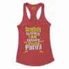 Somebody Kuthing Iam Kathing Women's Racerback Tank in Solid Red Color