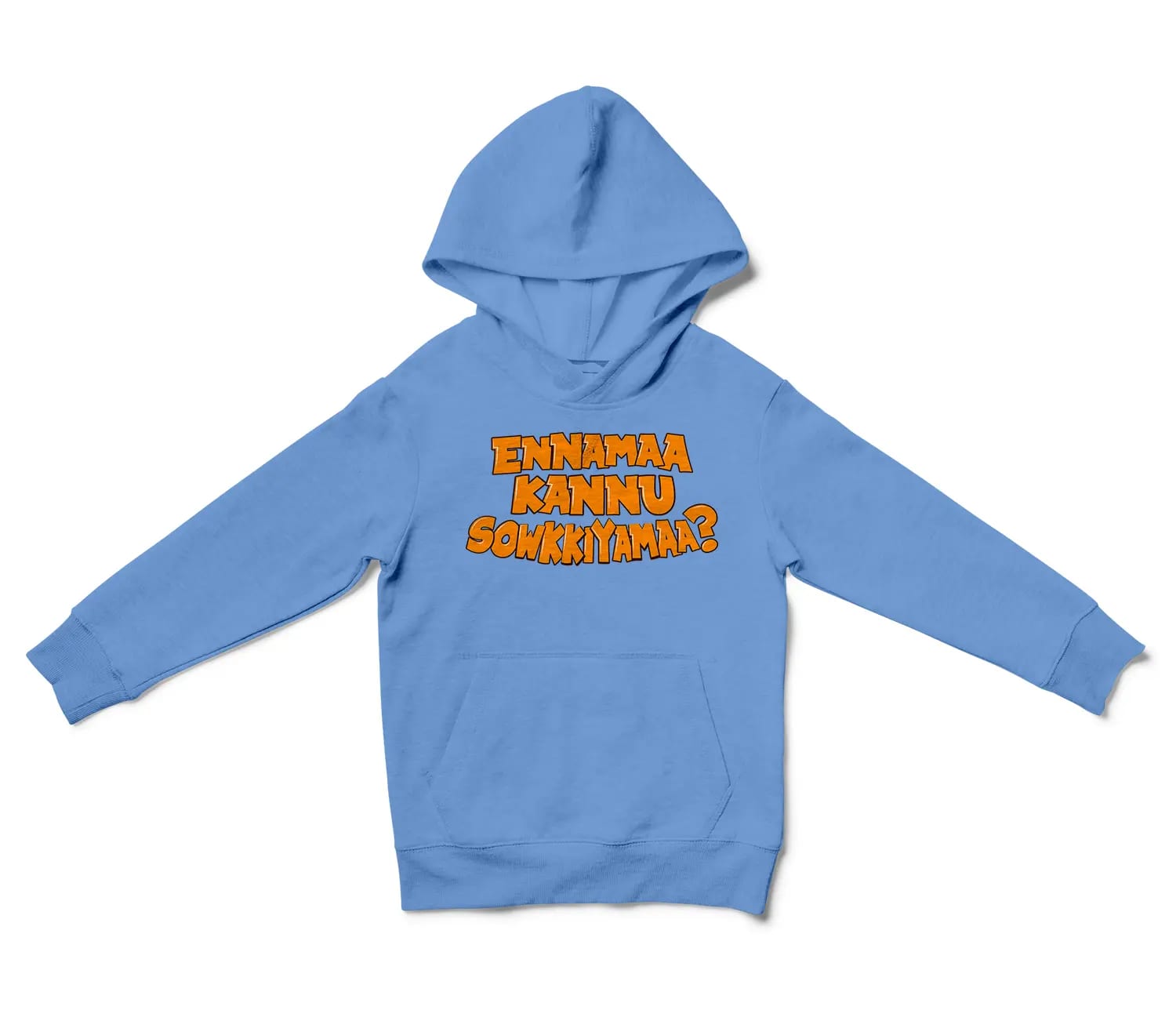 Ennamaa Kannu Sowkkiyamaa Unisex Youth Hoodie in Carolina Blue Color