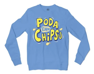 Poda En Chipsu Men/Unisex Long Sleeve T-Shirt in Carolina Blue Color