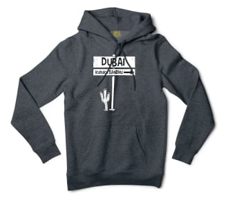 Dubai Kuruku Sandhu Men/Unisex Hoodie in Charcoal Heather Color