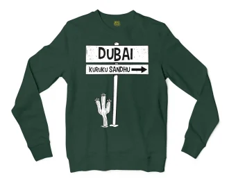 Dubai Kuruku Sandhu Men/Unisex Long Sleeve Sweatshirt in Forest Green Color