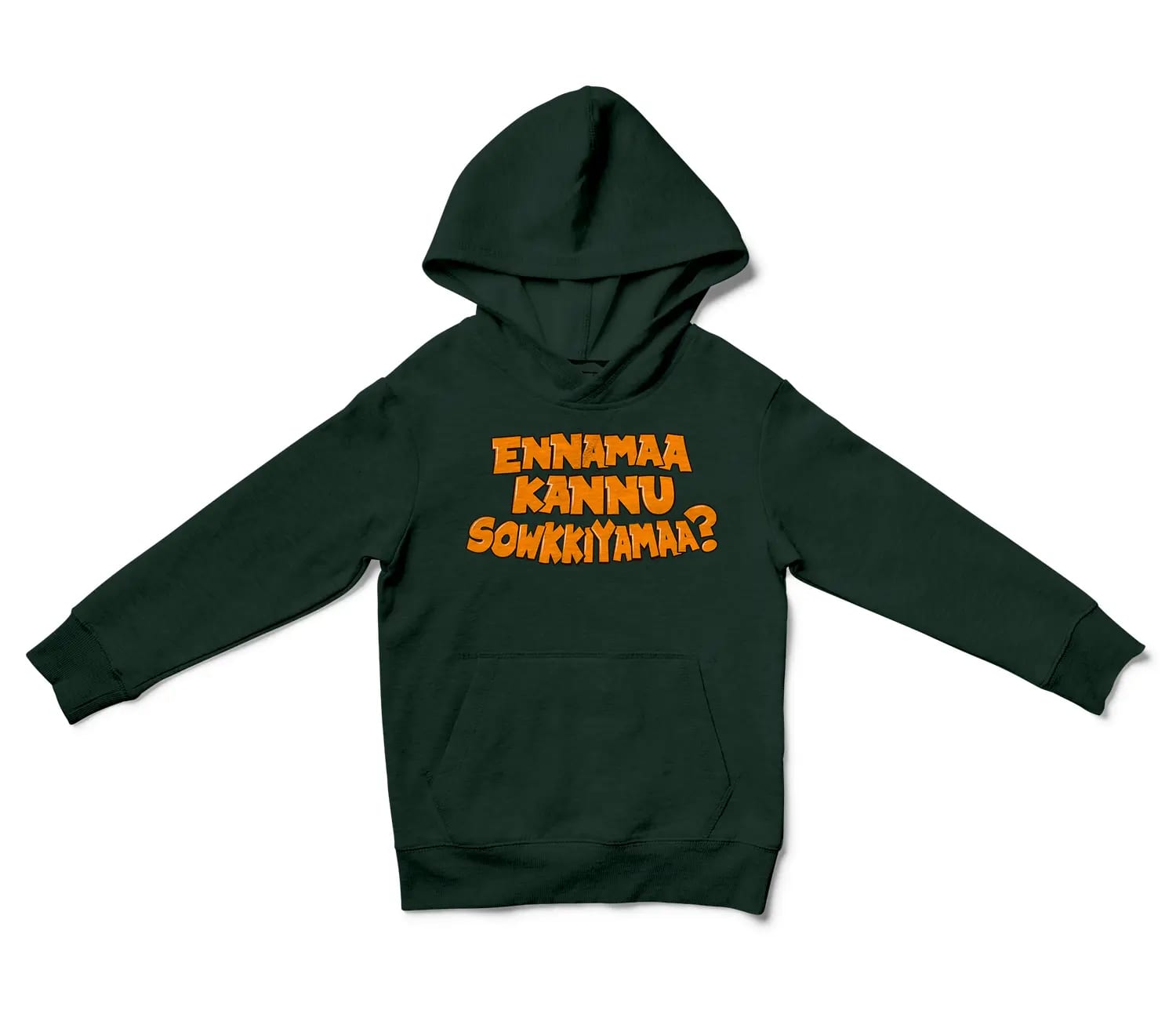 Ennamaa Kannu Sowkkiyamaa Unisex Youth Hoodie in Forest Green Color