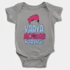 Vaaya Moodra Korangu Short Sleeve Baby Onesie in Heather Color