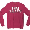 Thai Kilaivi Men/Unisex Long Sleeve Sweatshirt in Heather Sport Dark Maroon Color