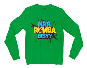 Naa Romba Bisyy Men/Unisex Long Sleeve Sweatshirt in Irish Green Color