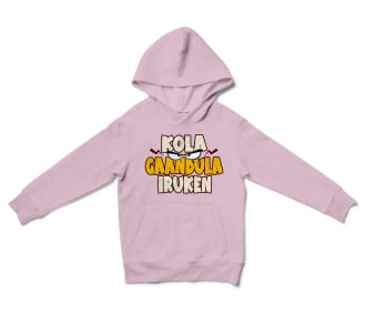 Kola Gaandula Iruken Unisex Youth Hoodie in Light Pink Color