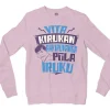 Vita Kirukan Aakiruvanga Pola Iruku Men/Unisex Long Sleeve T-Shirt in Light Pink Color