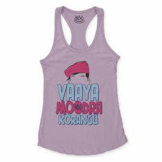 Vaaya Moodra Korangu Women's Racerback Tank in Lilac Color