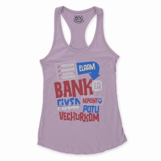 Vekkam Maanam Soodu Soranai Laam Bank La Fixed Deposit La Potu Vechurkom Women's Racerback Tank in Lilac Color
